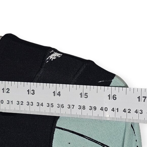 Eva Varro Abstract Brushstroke Tunic - Women's S - Open Back Teal and Black - Picture 4 of 8